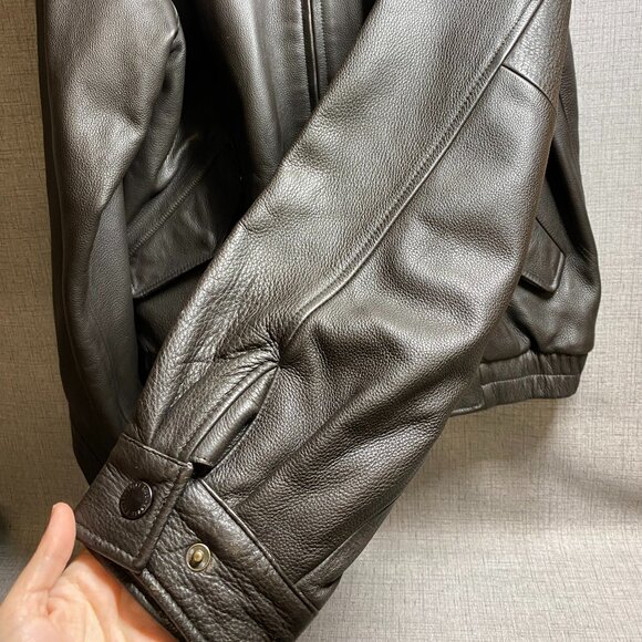 Eddie Bauer Leather Bomber Jacket 3X/Tall - Picture 4 of 11